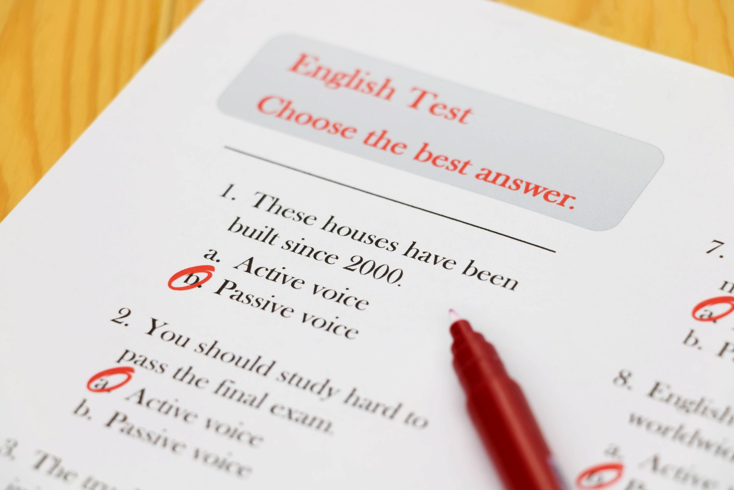 test poziomujący, test sprawdzający znajomość języka angielskiego